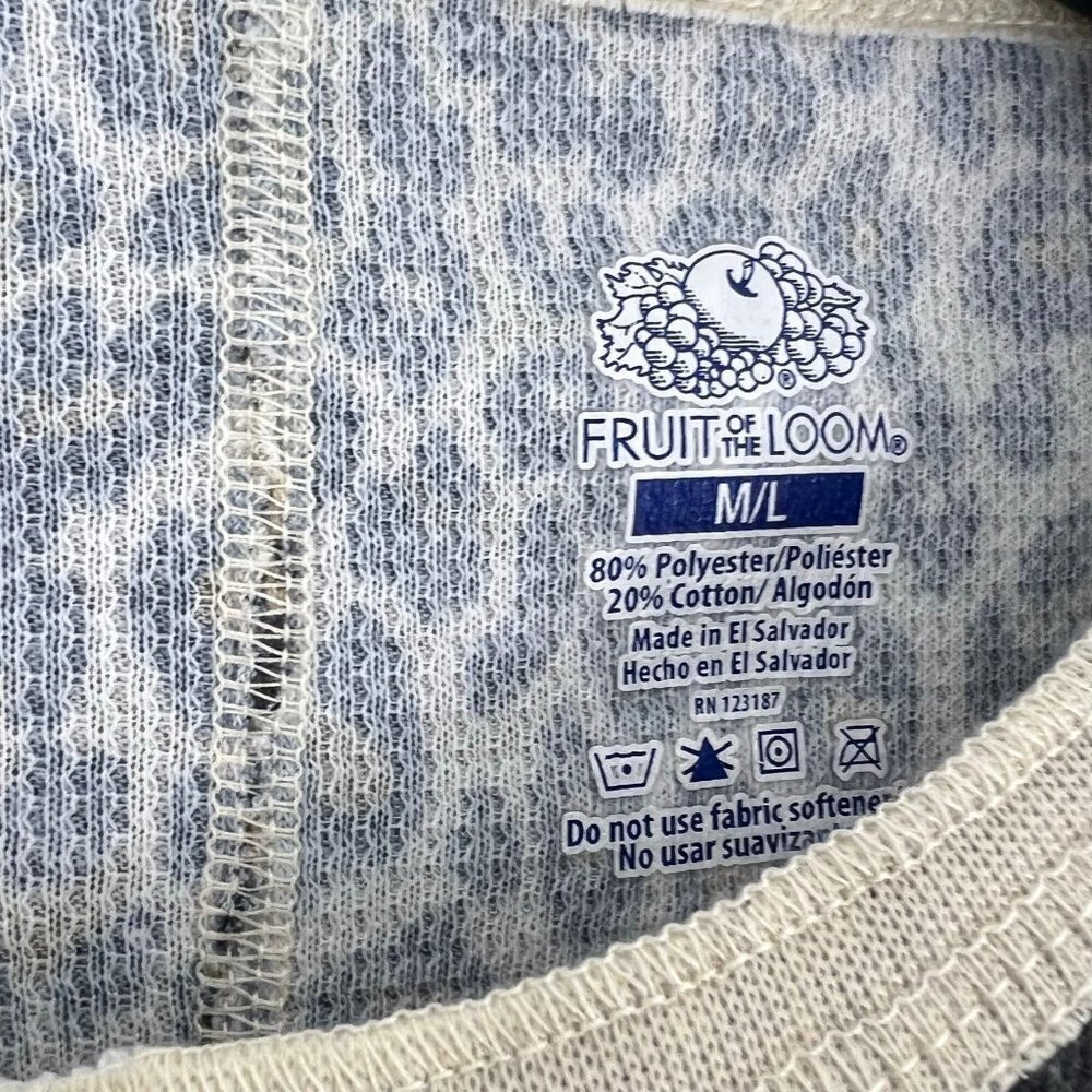 Fruit  of the Loom Women's Waffle Unionsuit Animal Print Size M/L - Picture 3 of 9